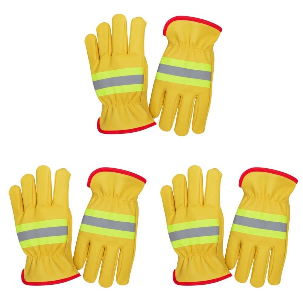 PAKNADA Sheepskin Leather Work Gloves 3Pair Durable Safety Construction, Farming